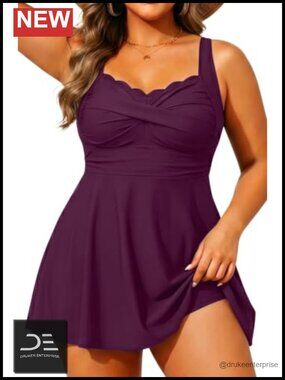 Plus Size Tankini Set with Tummy Control and Shorts